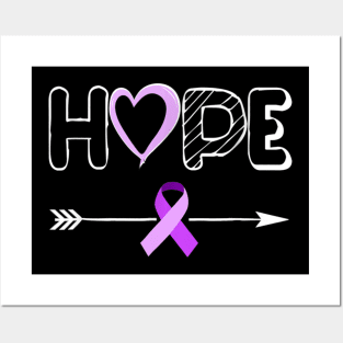 Hope Purple Ribbon Pancreatic cancer Awareness Month Posters and Art